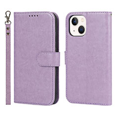 Funda de Cuero Cartera con Soporte Carcasa L19 para Apple iPhone 14 Plus Purpura Claro