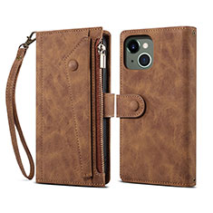 Funda de Cuero Cartera con Soporte Carcasa L20 para Apple iPhone 13 Marron