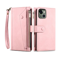 Funda de Cuero Cartera con Soporte Carcasa L20 para Apple iPhone 13 Mini Oro Rosa