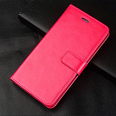 Funda de Cuero Cartera con Soporte Carcasa L20 para Huawei Honor 30S Rosa Roja