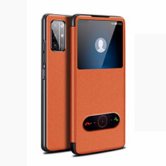 Funda de Cuero Cartera con Soporte Carcasa L21 para Huawei Honor 30S Naranja