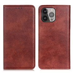 Funda de Cuero Cartera con Soporte Carcasa L25 para Apple iPhone 13 Pro Max Marron