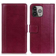 Funda de Cuero Cartera con Soporte Carcasa L28 para Apple iPhone 14 Pro Rojo