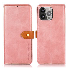 Funda de Cuero Cartera con Soporte Carcasa L29 para Apple iPhone 14 Pro Oro Rosa