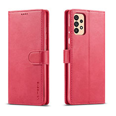 Funda de Cuero Cartera con Soporte Carcasa LC1 para Samsung Galaxy A33 5G Rosa Roja