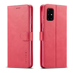 Funda de Cuero Cartera con Soporte Carcasa LC1 para Samsung Galaxy M51 Rosa Roja