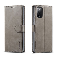 Funda de Cuero Cartera con Soporte Carcasa LC1 para Samsung Galaxy M52 5G Gris