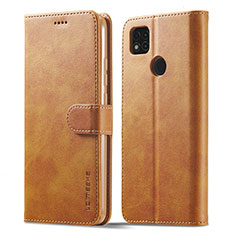 Funda de Cuero Cartera con Soporte Carcasa LC1 para Xiaomi POCO C31 Marron Claro