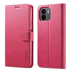 Funda de Cuero Cartera con Soporte Carcasa LC1 para Xiaomi Poco C50 Rosa Roja