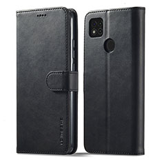 Funda de Cuero Cartera con Soporte Carcasa LC1 para Xiaomi Redmi 9C Negro