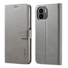 Funda de Cuero Cartera con Soporte Carcasa LC1 para Xiaomi Redmi A1 Gris