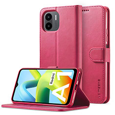 Funda de Cuero Cartera con Soporte Carcasa LC2 para Xiaomi Poco C50 Rosa Roja