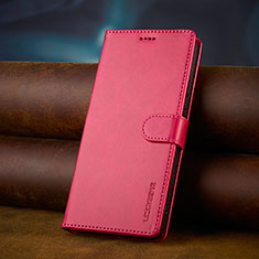 Funda de Cuero Cartera con Soporte Carcasa LC2 para Xiaomi Redmi 13C Rosa Roja
