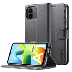 Funda de Cuero Cartera con Soporte Carcasa LC2 para Xiaomi Redmi A2 Plus Negro