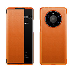 Funda de Cuero Cartera con Soporte Carcasa LF1 para Huawei Mate 40 Pro+ Plus Naranja