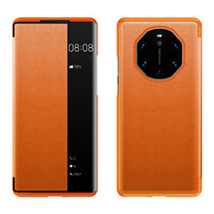 Funda de Cuero Cartera con Soporte Carcasa LF1 para Huawei Mate 40 RS Naranja