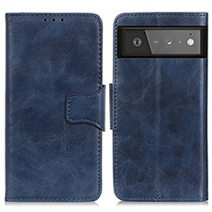 Funda de Cuero Cartera con Soporte Carcasa M02L para Google Pixel 6 5G Azul