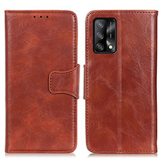 Funda de Cuero Cartera con Soporte Carcasa M02L para Oppo A95 4G Marron