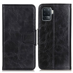 Funda de Cuero Cartera con Soporte Carcasa M02L para Oppo F19 Pro Negro