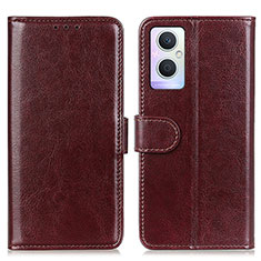 Funda de Cuero Cartera con Soporte Carcasa M02L para Oppo Reno8 Z 5G Marron