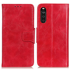 Funda de Cuero Cartera con Soporte Carcasa M02L para Sony Xperia 10 III Lite Rojo