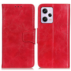 Funda de Cuero Cartera con Soporte Carcasa M02L para Xiaomi Redmi Note 12 Pro 5G Rojo