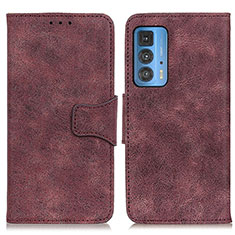 Funda de Cuero Cartera con Soporte Carcasa M03L para Motorola Moto Edge 20 Pro 5G Morado