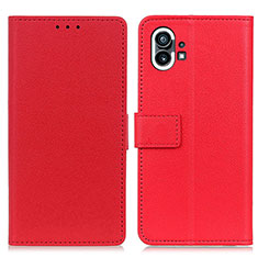 Funda de Cuero Cartera con Soporte Carcasa M04L para Nothing Phone 1 Rojo