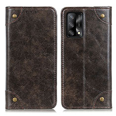 Funda de Cuero Cartera con Soporte Carcasa M04L para Oppo A95 4G Bronze