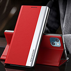 Funda de Cuero Cartera con Soporte Carcasa M05 para Apple iPhone 13 Mini Rojo