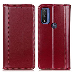 Funda de Cuero Cartera con Soporte Carcasa M05L para Motorola Moto G Pure Rojo