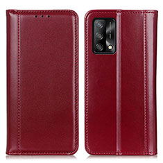 Funda de Cuero Cartera con Soporte Carcasa M05L para Oppo A95 4G Rojo