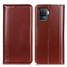 Funda de Cuero Cartera con Soporte Carcasa M05L para Oppo F19 Pro Marron