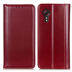 Funda de Cuero Cartera con Soporte Carcasa M05L para Samsung Galaxy XCover 5 SM-G525F Rojo