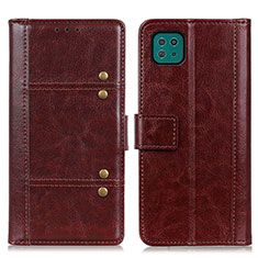 Funda de Cuero Cartera con Soporte Carcasa M06L para Samsung Galaxy F42 5G Marron