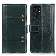 Funda de Cuero Cartera con Soporte Carcasa M06L para Samsung Galaxy S21 Ultra 5G Verde