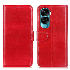 Funda de Cuero Cartera con Soporte Carcasa M07L para Huawei Honor 90 Lite 5G Rojo