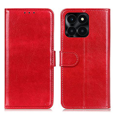 Funda de Cuero Cartera con Soporte Carcasa M07L para Huawei Honor X6a Rojo