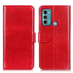 Funda de Cuero Cartera con Soporte Carcasa M07L para Motorola Moto G60 Rojo