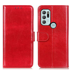 Funda de Cuero Cartera con Soporte Carcasa M07L para Motorola Moto G60s Rojo