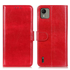 Funda de Cuero Cartera con Soporte Carcasa M07L para Nokia C110 Rojo