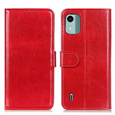 Funda de Cuero Cartera con Soporte Carcasa M07L para Nokia C12 Rojo