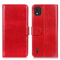 Funda de Cuero Cartera con Soporte Carcasa M07L para Nokia C2 2nd Edition Rojo