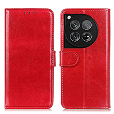 Funda de Cuero Cartera con Soporte Carcasa M07L para OnePlus 12 5G Rojo