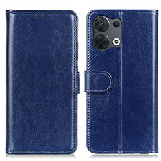 Funda de Cuero Cartera con Soporte Carcasa M07L para Oppo Reno8 Pro+ Plus 5G Azul