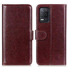 Funda de Cuero Cartera con Soporte Carcasa M07L para Realme 8s 5G Marron