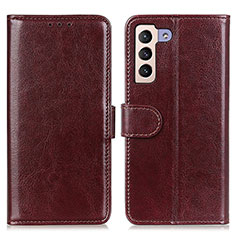 Funda de Cuero Cartera con Soporte Carcasa M07L para Samsung Galaxy S22 5G Marron