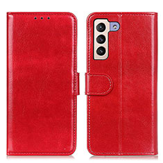 Funda de Cuero Cartera con Soporte Carcasa M07L para Samsung Galaxy S22 5G Rojo
