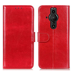 Funda de Cuero Cartera con Soporte Carcasa M07L para Sony Xperia PRO-I Rojo