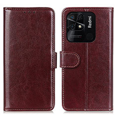 Funda de Cuero Cartera con Soporte Carcasa M07L para Xiaomi Redmi 10C 4G Marron